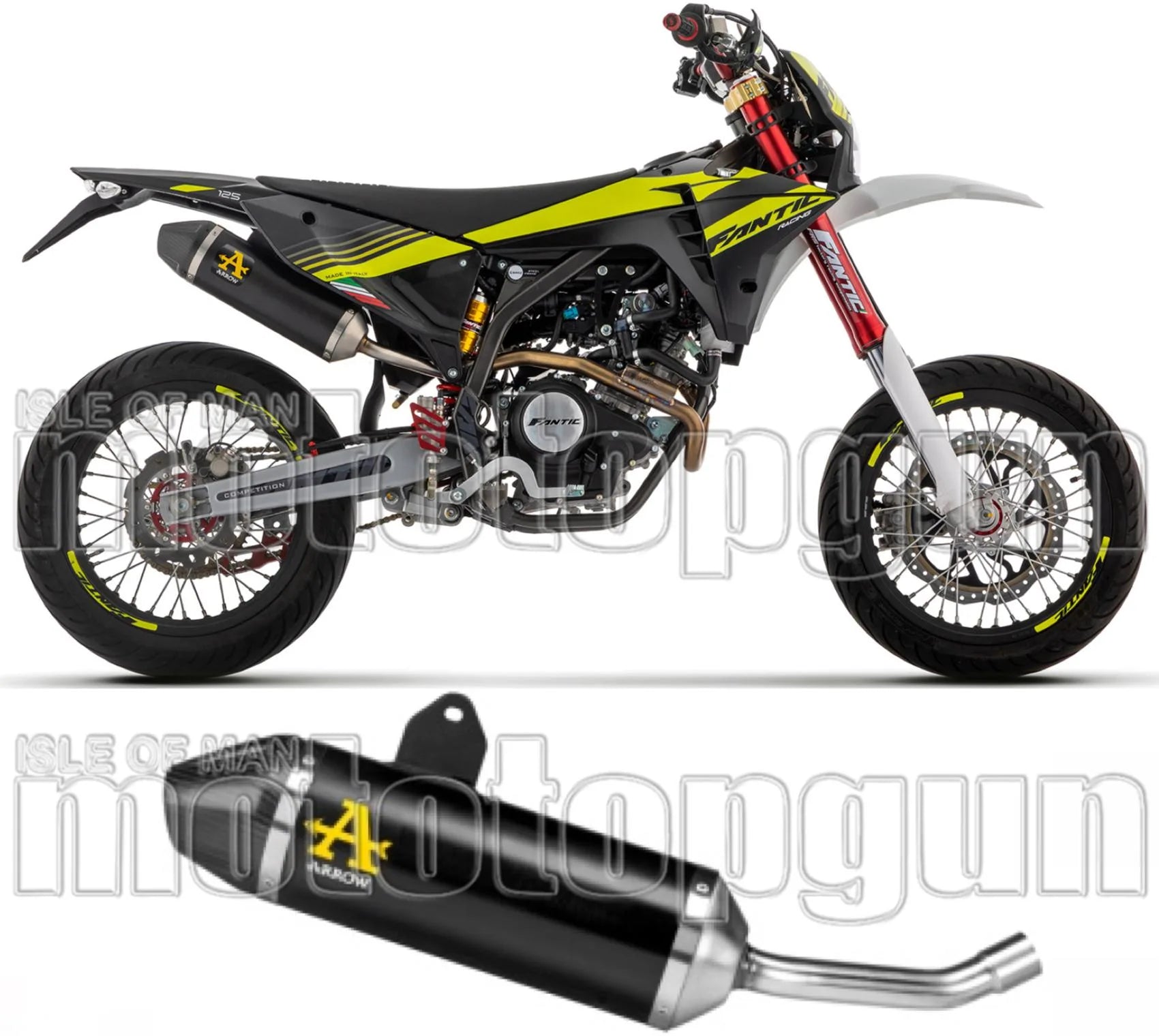 Terminale Di Scarico Con Omologazione Suono Thunder Alluminio Nero Carbonio - Arrow Special Parts Compatibile Con Fantic Motor Xef 125 (2023-2024)