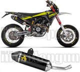 Terminale Di Scarico Con Omologazione Suono Thunder Alluminio Nero Carbonio - Arrow Special Parts Compatibile Con Fantic Motor Xmf 125 (2023-2024)