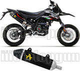 Exhaust Tip With Noise Certification Thunder Black Aluminium Carbon - Arrow Special Parts Compatible With Aprilia Rx - Sx 125 (2021-2024)