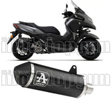 Terminale Di Scarico Con Omologazione Suono Urban Alluminio Nero Acciaio Nero - Arrow Special Parts Compatibile Con Yamaha X-Max 300 (2021-2024)