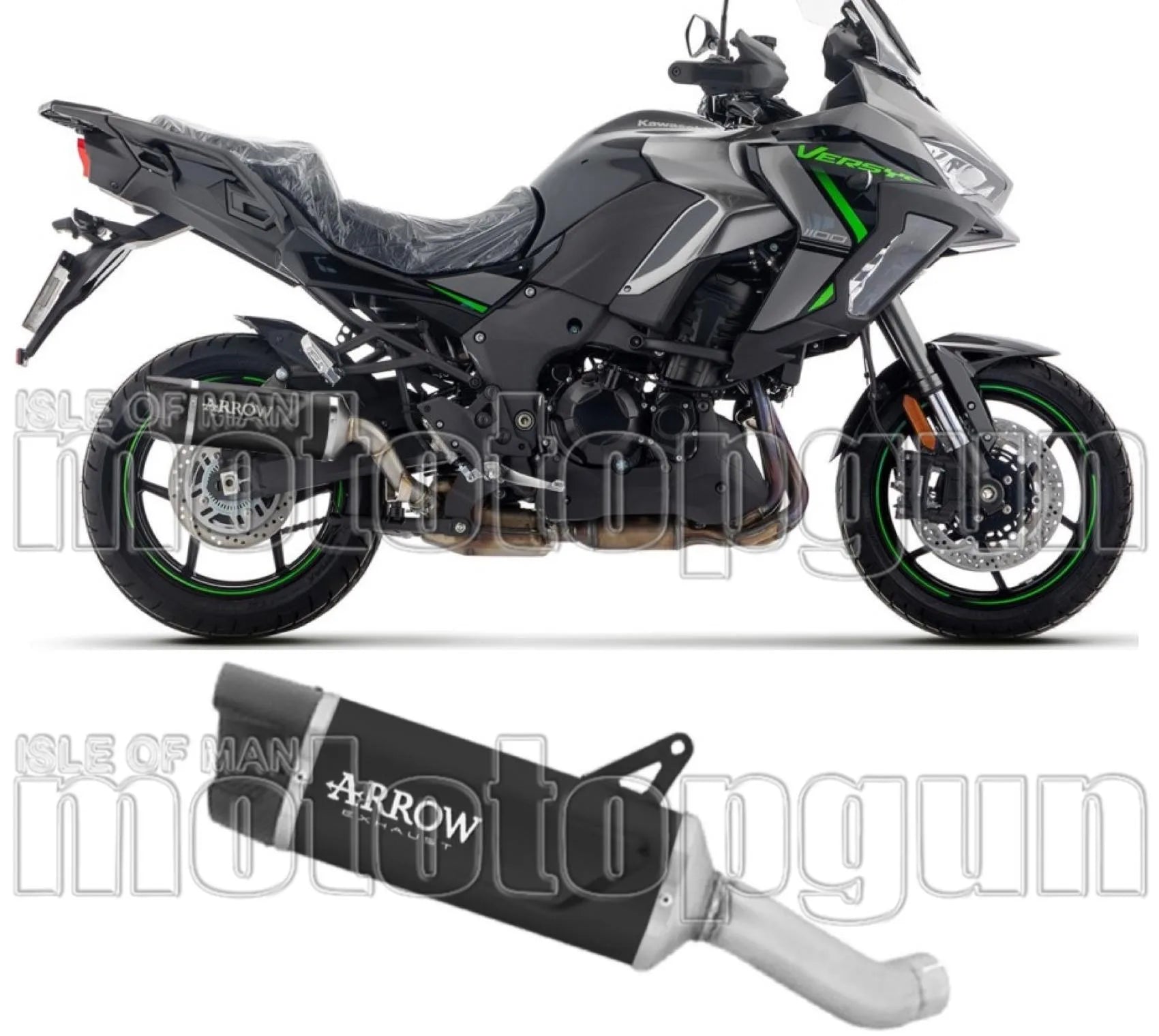 Terminale Di Scarico Con Omologazione Suono Indy-Race Evo Alluminio Nero Fondello Carby - Arrow Special Parts Compatibile Con Kawasaki Versys 1100 (2025-2026)