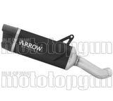 Terminale Di Scarico Con Omologazione Suono Indy-Race Evo Alluminio Nero Fondello Carby - Arrow Special Parts Compatibile Con Qj Motor Srk 800 Rr (2024-2025)