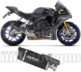 Terminale Di Scarico Con Omologazione Suono Indy-Race Evo Alluminio Nero Fondello Carby - Arrow Special Parts Compatibile Con Yamaha Yzf-R1 1000 (2025)