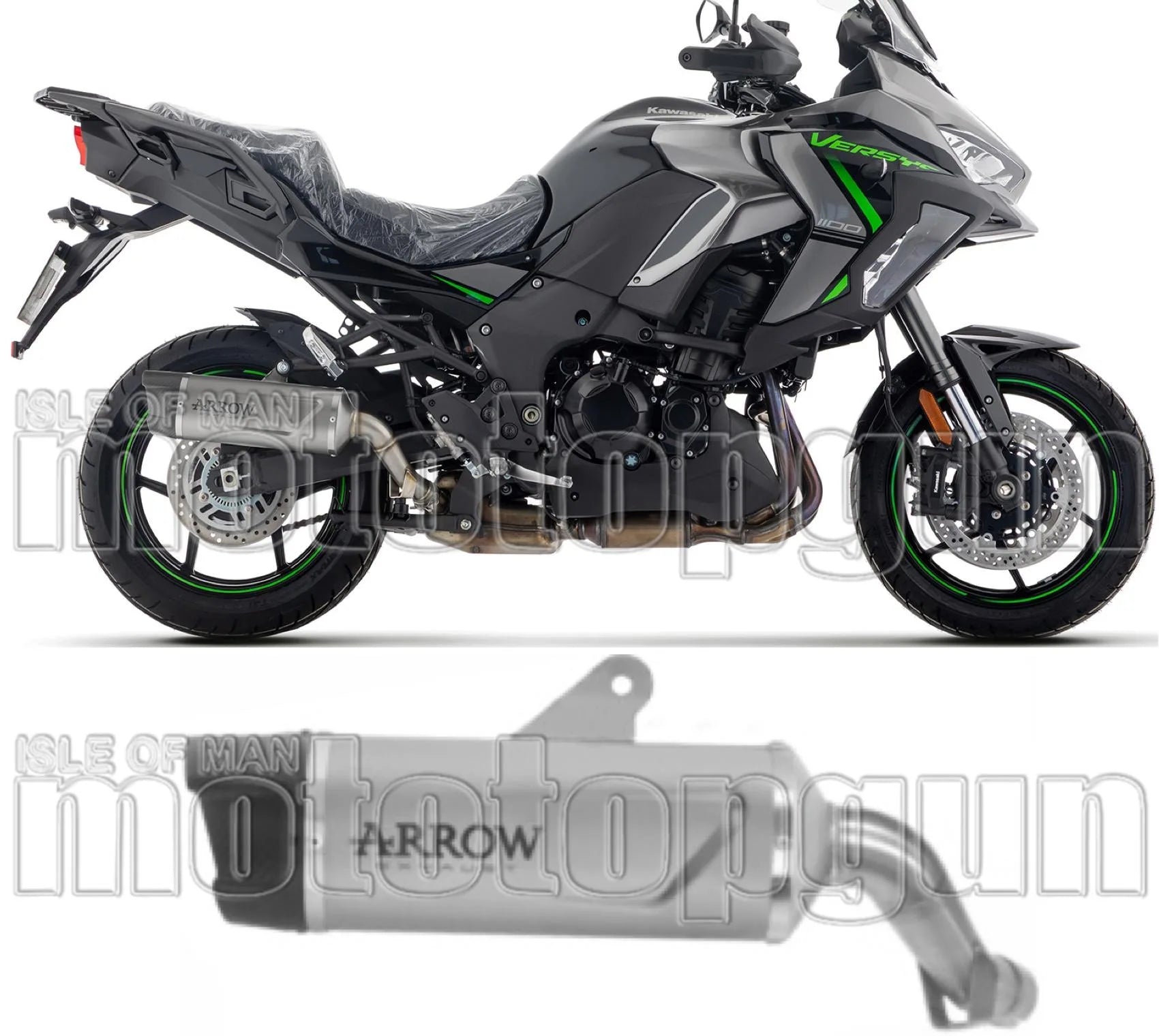 Terminale Di Scarico Con Omologazione Suono Indy-Race Evo Titanio Fondello Carby - Arrow Special Parts Compatibile Con Kawasaki Versys 1100 (2025-2026)