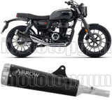Terminale Di Scarico Con Omologazione Suono Rebel Inox Nero Fondello Alluminio - Arrow Special Parts Compatibile Con Honda Gb 350 S E5+ (2025-2026)