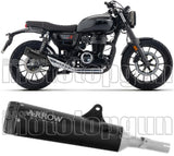 Terminale Di Scarico Con Omologazione Suono Rebel Inox Nero Fondello Alluminio Nero - Arrow Special Parts Compatibile Con Honda Gb 350 S E5+ (2025-2026)