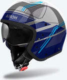 Casco Urban Per Moto Airoh J 110 - J1S18 Composite Carbon Blu Gloss Slim Taglia Xs