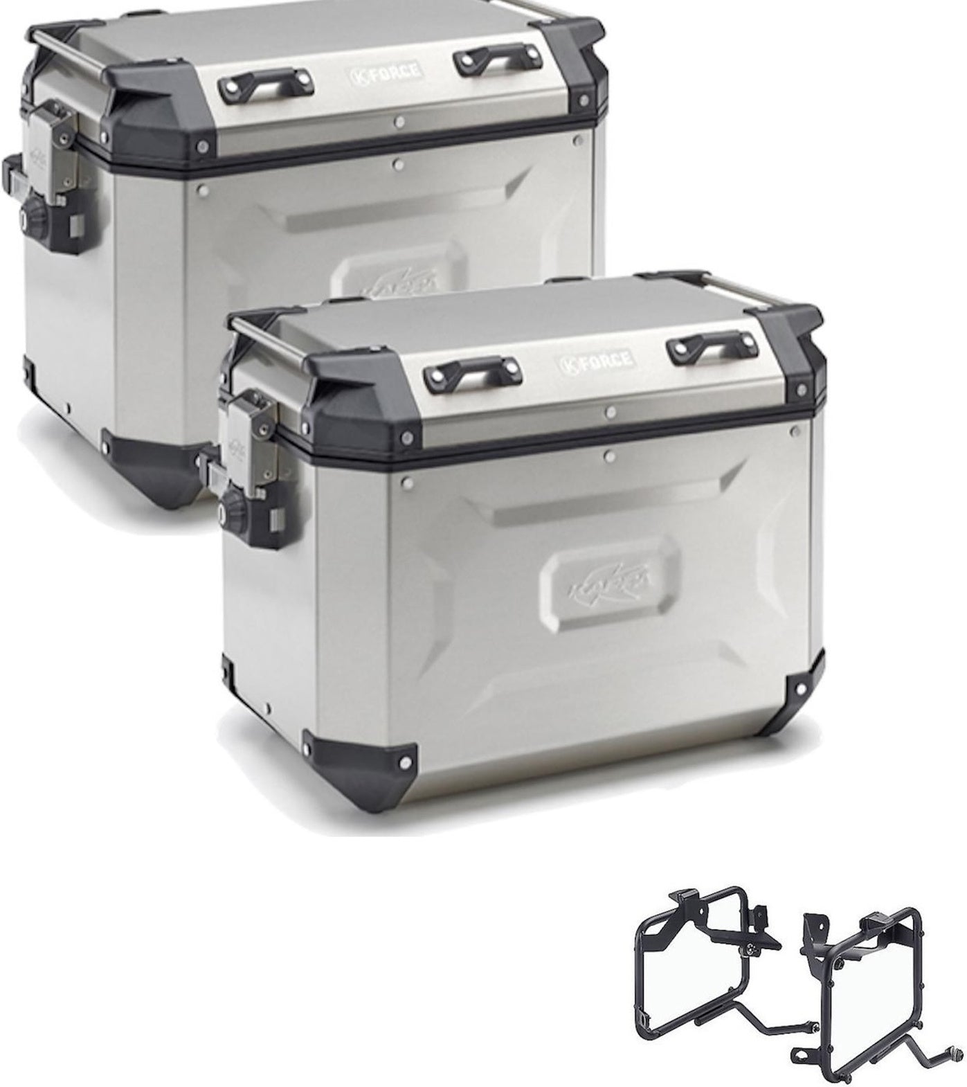 Side Cases Kfr48Apack2 + Side Cases Holder K'Force - Kappa Moto Compatible With Triumph Tiger 800 Xc - Xr (2011-2017)