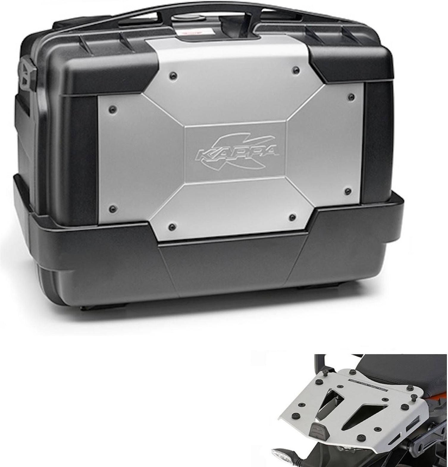 Top Case Kgr46 + Rear Rack Aluminium Garda - Kappa Moto Compatible With Triumph Tiger 1200 Rally Explorer (2022-2023)