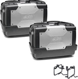 Coppia Valigie Kgr46Pack2 + Portavaligie Garda - Kappa Moto Compatibile Con Honda Cb 500 X (2017-2018)