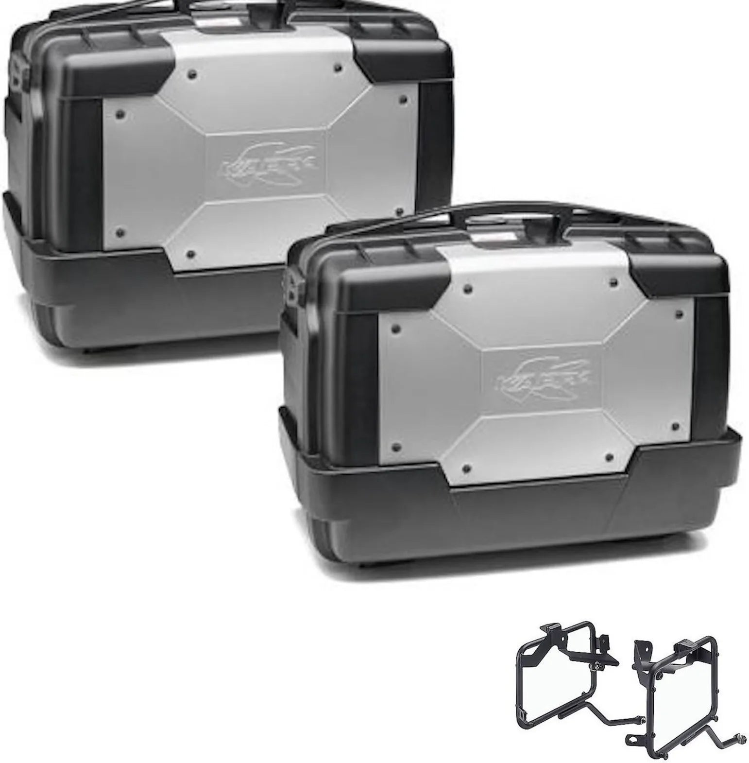 Coppia Valigie Kgr46Pack2 + Portavaligie Garda - Kappa Moto Compatibile Con Moto Morini X-Cape 649 (2021-2023)