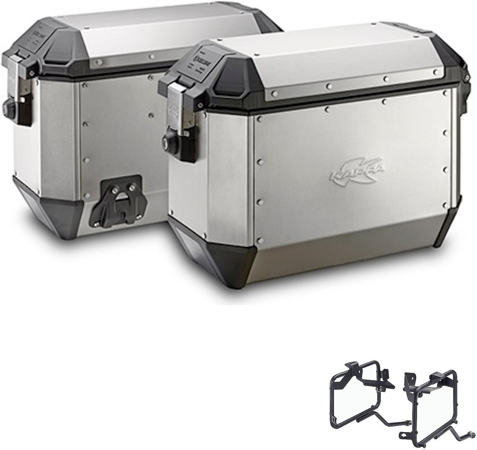 Side Cases Kms36Apack2 + Side Cases Holder K'Mission Aluminium - Kappa Moto Compatible With Kawasaki Versys X 300 (2017-2023)