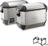 Side Cases Kms36Apack2 + Side Cases Holder K'Mission Aluminium - Kappa Moto Compatible With Suzuki Dl 650 V-Strom (2004-2011)