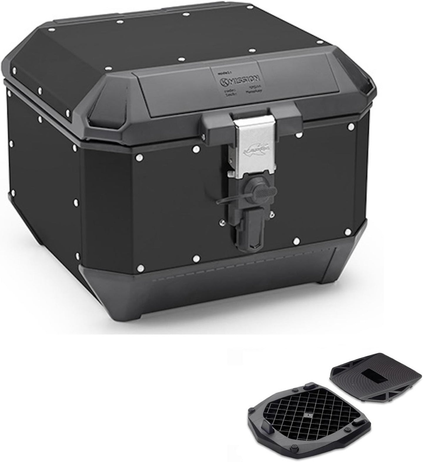 Top Case Kms44B + Rear Rack K'Mission Aluminium - Kappa Moto Compatible With Triumph Tiger 1050 (2007-2012)