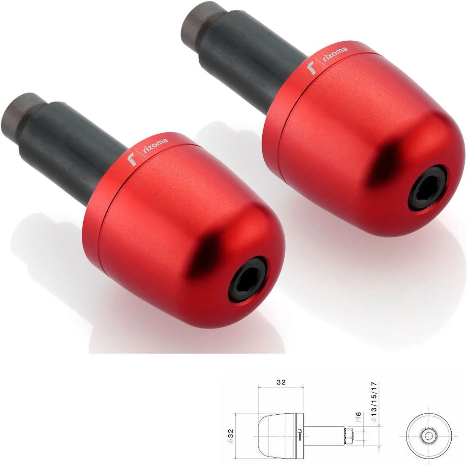 Coppia Terminali Manubrio Ma302R - Rizoma Compatibile Con Ducati Diavel (2010-2015)