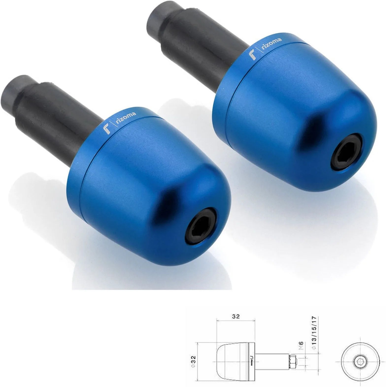 Coppia Terminali Manubrio Ma302U - Rizoma Compatibile Con Ducati Scrambler 800 Café Racer (2017-2019)