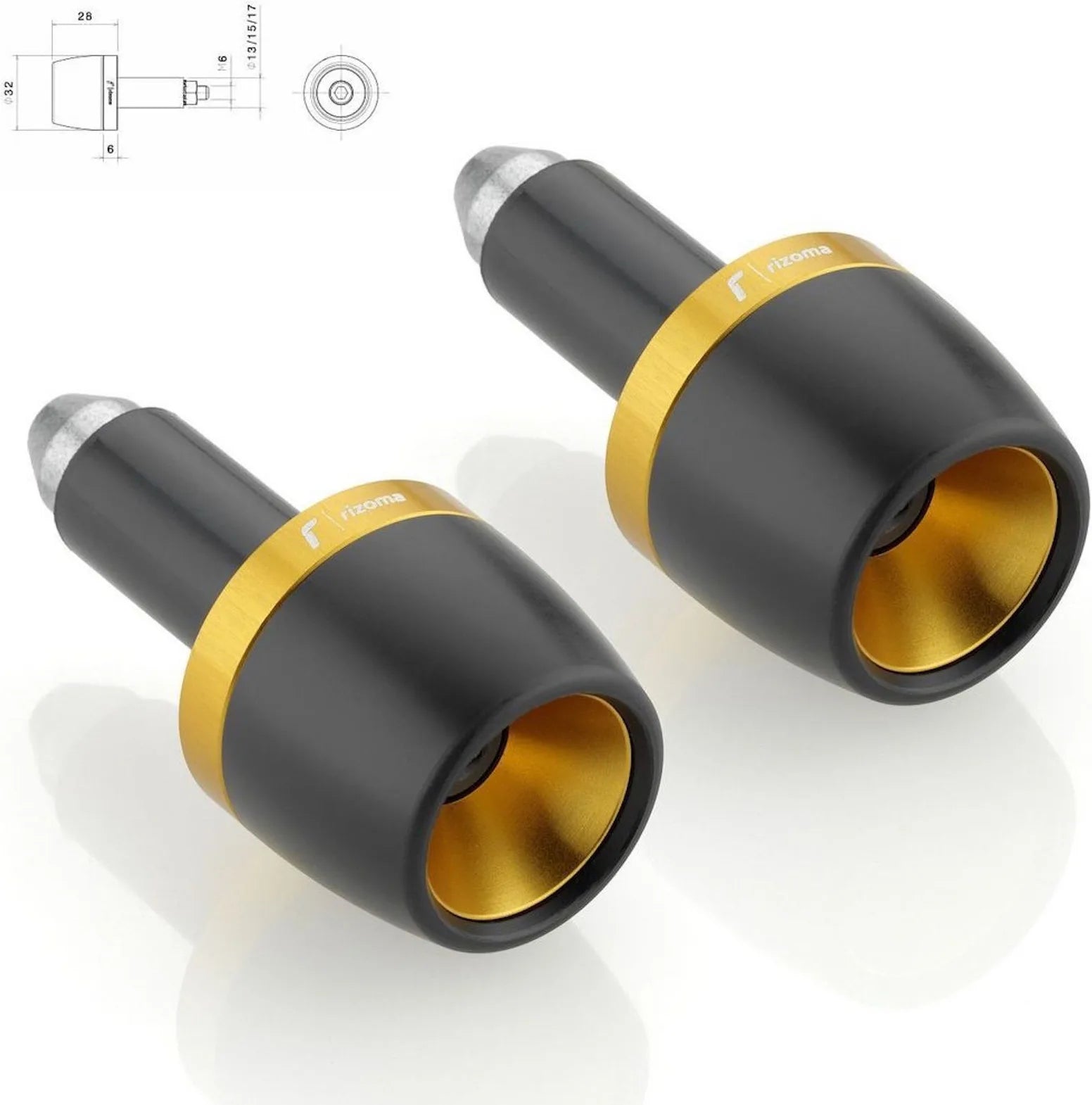 Coppia Terminali Manubrio Ma532G - Rizoma Compatibile Con Ducati Monster S2 R (2004-2007)