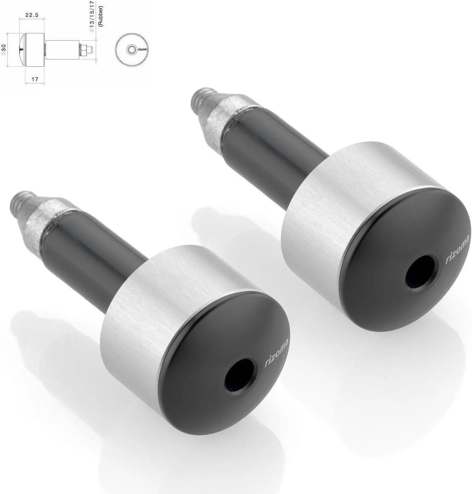 Coppia Terminali Manubrio Ma533A - Rizoma Compatibile Con Mv Agusta Brutale 989 R (2007-2011)