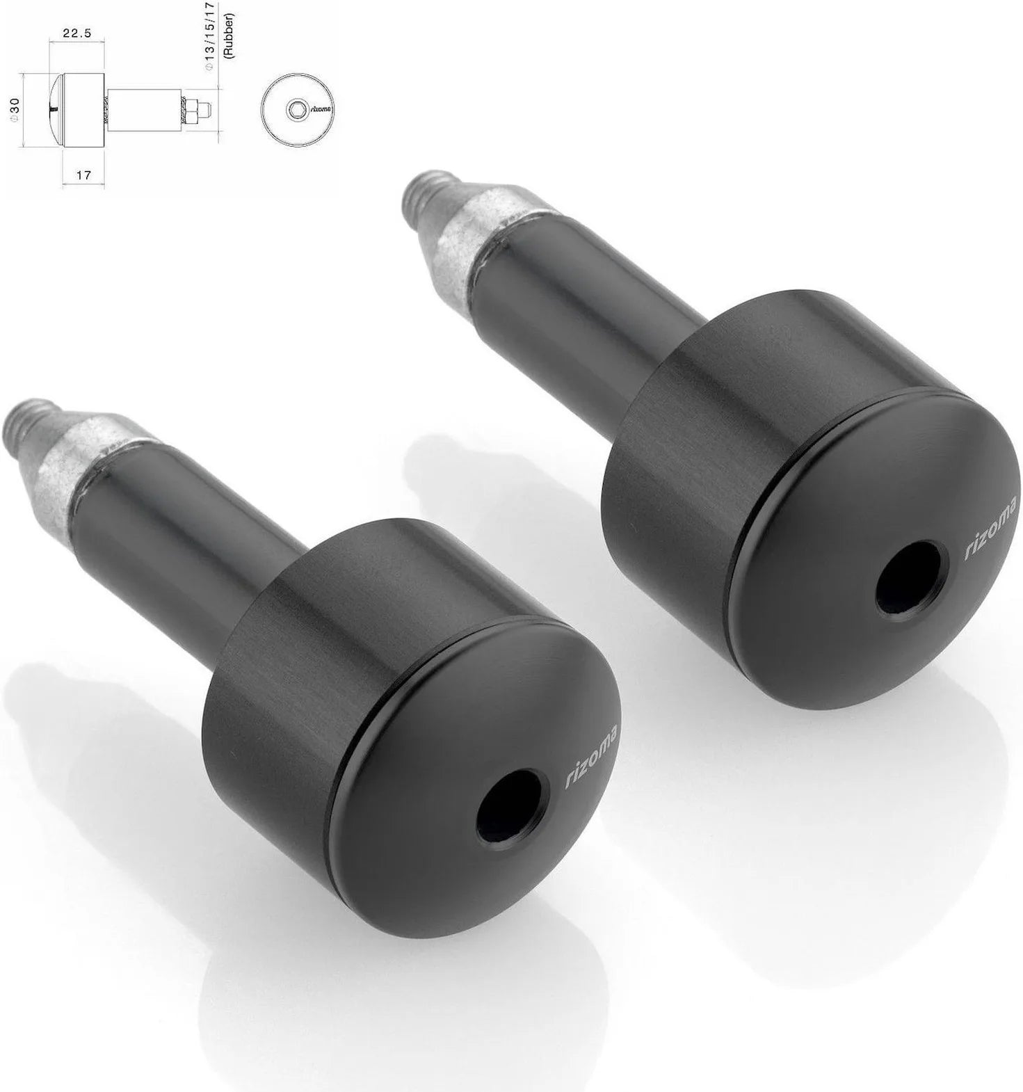 Coppia Terminali Manubrio Ma533B - Rizoma Compatibile Con Suzuki Gsr 600 (2006-2011)
