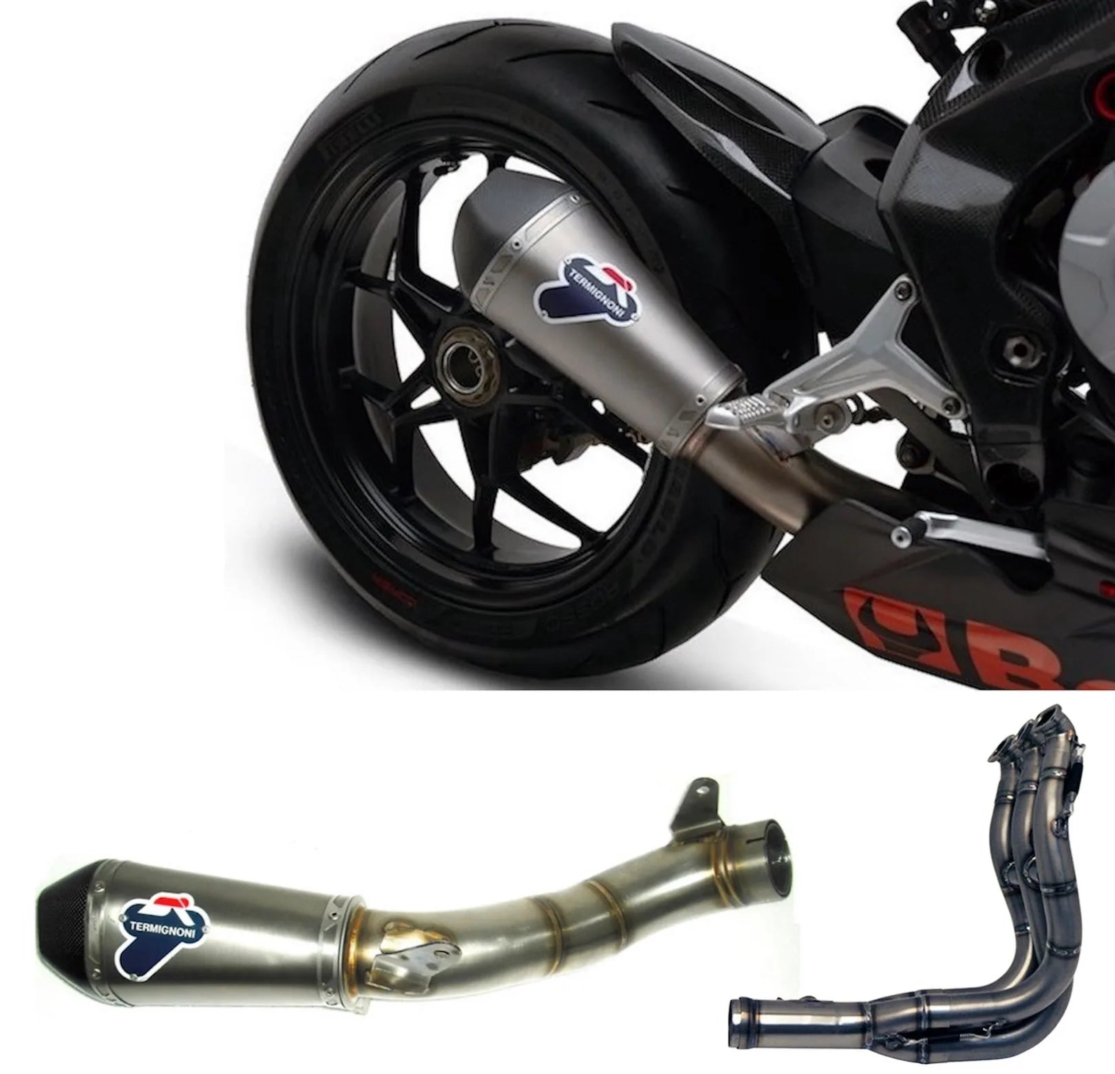 Impianto Di Scarico Completo Non Catalizzato E Senza Omologazione Suono Relevance Titanio Coppa Carbonio - Termignoni Compatibile Con Mv Agusta F3 800 (2012-2020)