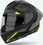 Casco Integrale Per Moto Airoh Matryx - Mxrk31 Composite Carbon Giallo Matto Rocket Taglia L