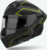 Casco Integrale Per Moto Airoh Matryx - Mxse31 Composite Carbon Giallo Matto Sentinel Taglia Xl