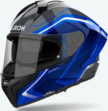 Casco Integrale Per Moto Airoh Matryx - Mxw18 Composite Carbon Blu Gloss Wide Taglia Xs