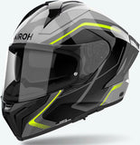Casco Integrale Per Moto Airoh Matryx - Mxw31 Composite Carbon Giallo Gloss Wide Taglia Xl