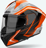 Casco Integrale Per Moto Airoh Matryx - Mxw32 Composite Carbon Arancio Gloss Wide Taglia M