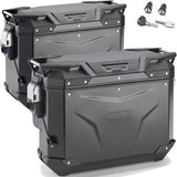 Monokey Cam-Side Trekker Outback Evo Smart Black Aluminium Side Cases + Locks - 70 Lt Trekker Outback Evo Smart Aluminium - Givi Compatible With Triumph Tiger 900 (2020-2023)