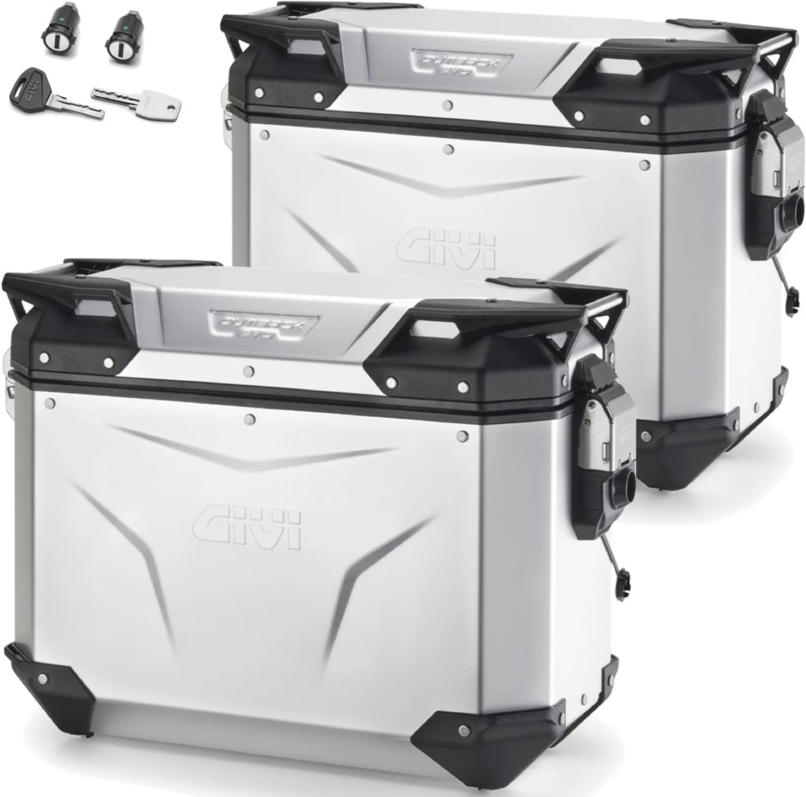 Valigie Laterali Monokey Cam-Side Trekker Outback Evo Smart Alluminio Anodizzato + Serratura 74 Lt Trekker Outback Evo Smart Alluminio Anodizzato - Givi Compatibile Con Ktm 1290 Super Adventure S (2021-2024)