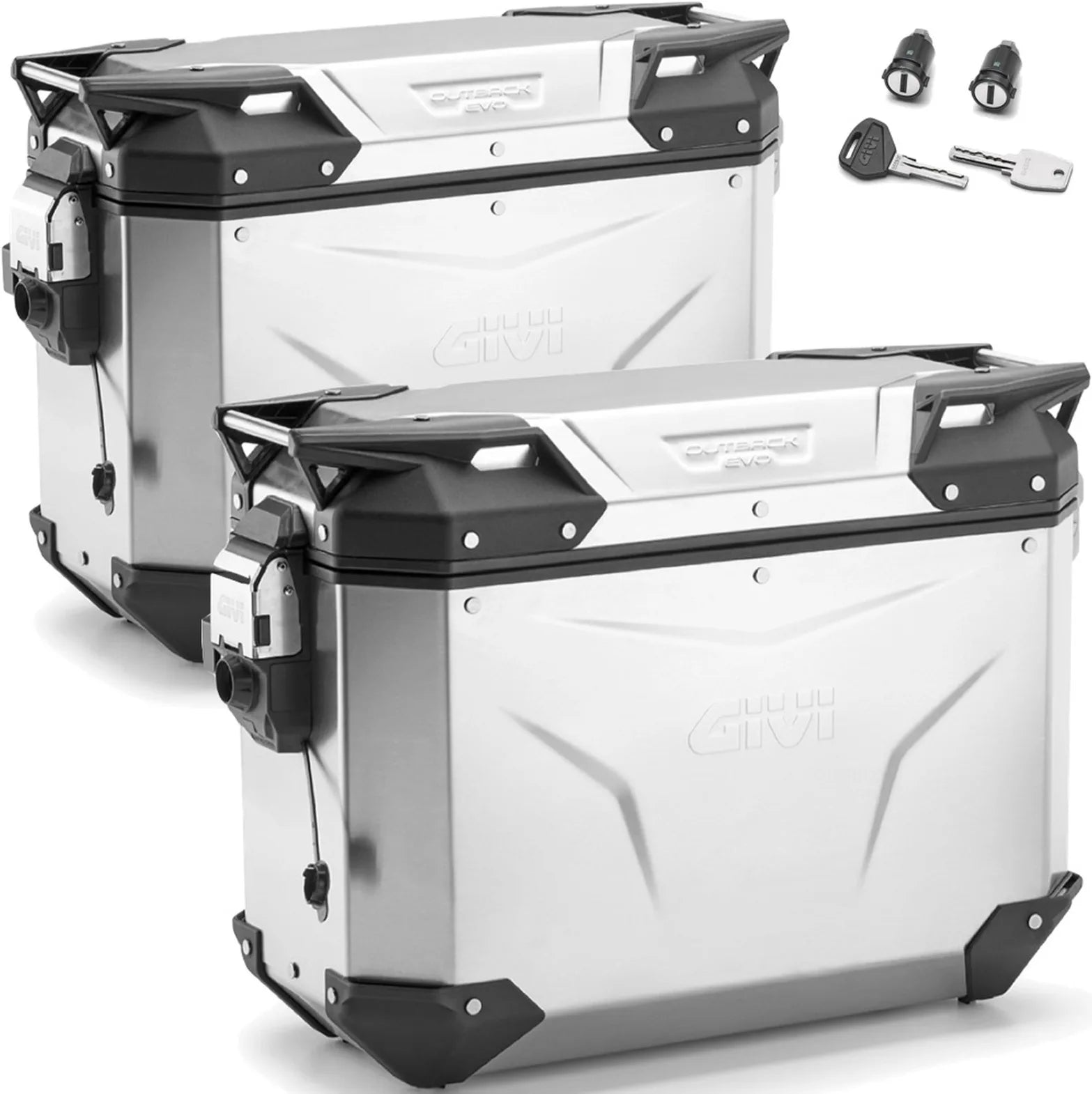 Valigie Laterali Monokey Cam-Side Trekker Outback Evo Smart Alluminio + Serratura 74 Lt Trekker Outback Evo Smart Alluminio - Givi Compatibile Con Ktm 790 Adventure R (2019-2020)