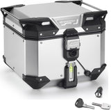 Monokey Trekker Outback Evo Smart Anodized Aluminium Top Case - 42 Lt Trekker Outback Evo Smart Anodized Aluminium - Givi Compatible With Yamaha Fz-8 (2010-2015)