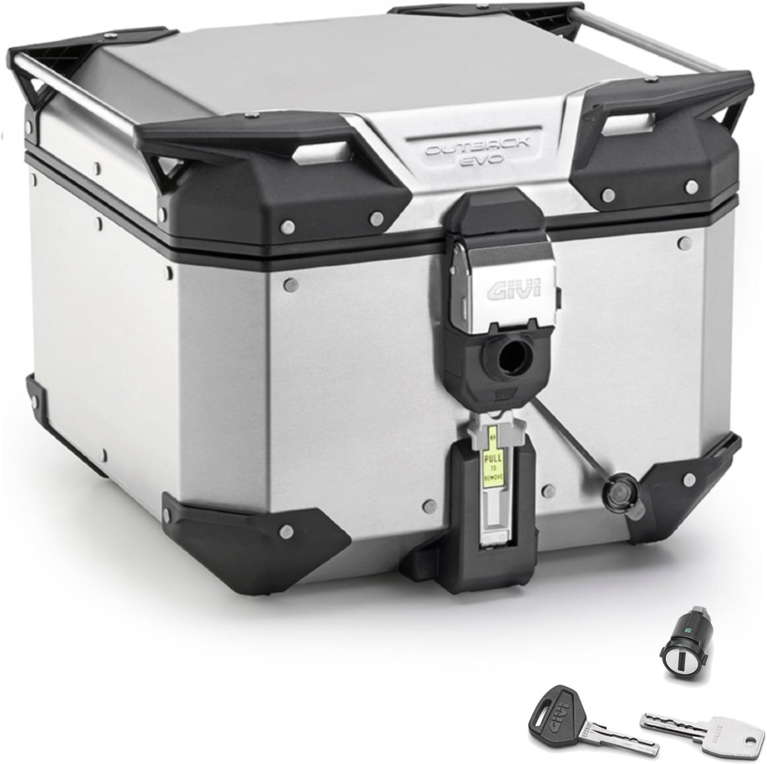 Monokey Trekker Outback Evo Smart Aluminium Top Case - 42 Lt Trekker Outback Evo Smart Aluminium - Givi Compatible With Sym Max Sym Tl 500 (2020-2024)