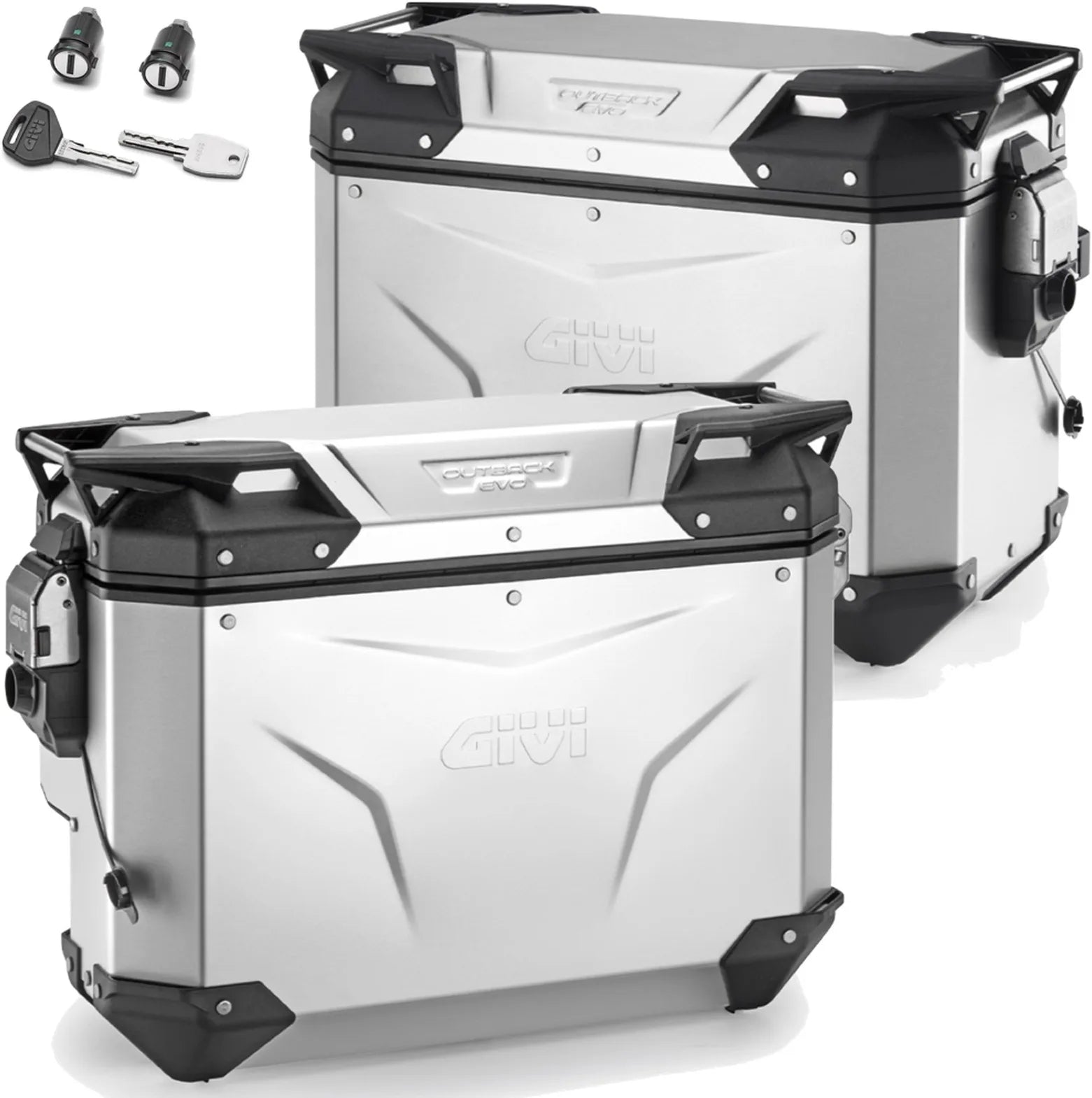 Valigie Laterali Monokey Cam-Side Trekker Outback Evo Smart Alluminio Anodizzato + Serratura 77 Lt Trekker Outback Evo Smart Alluminio Anodizzato - Givi Compatibile Con Ktm 790 Adventure R (2019-2020)