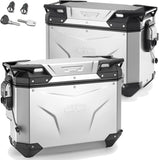Monokey Cam-Side Trekker Outback Evo Smart Anodized Aluminium Side Cases + Locks - 77 Lt Trekker Outback Evo Smart Anodized Aluminium - Givi Compatible With Bmw R 1200 Gs (2004-2012)