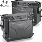 Monokey Cam-Side Trekker Outback Evo Smart Black Aluminium Side Cases + Locks - 77 Lt Trekker Outback Evo Smart Aluminium - Givi Compatible With Harley-Davidson Pan America 1250 (2021-2023)