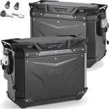 Monokey Cam-Side Trekker Outback Evo Smart Black Aluminium Side Cases + Locks - 84 Lt Trekker Outback Evo Smart Aluminium - Givi Compatible With Triumph Tiger 1200 Gt Explorer (2022-2024)