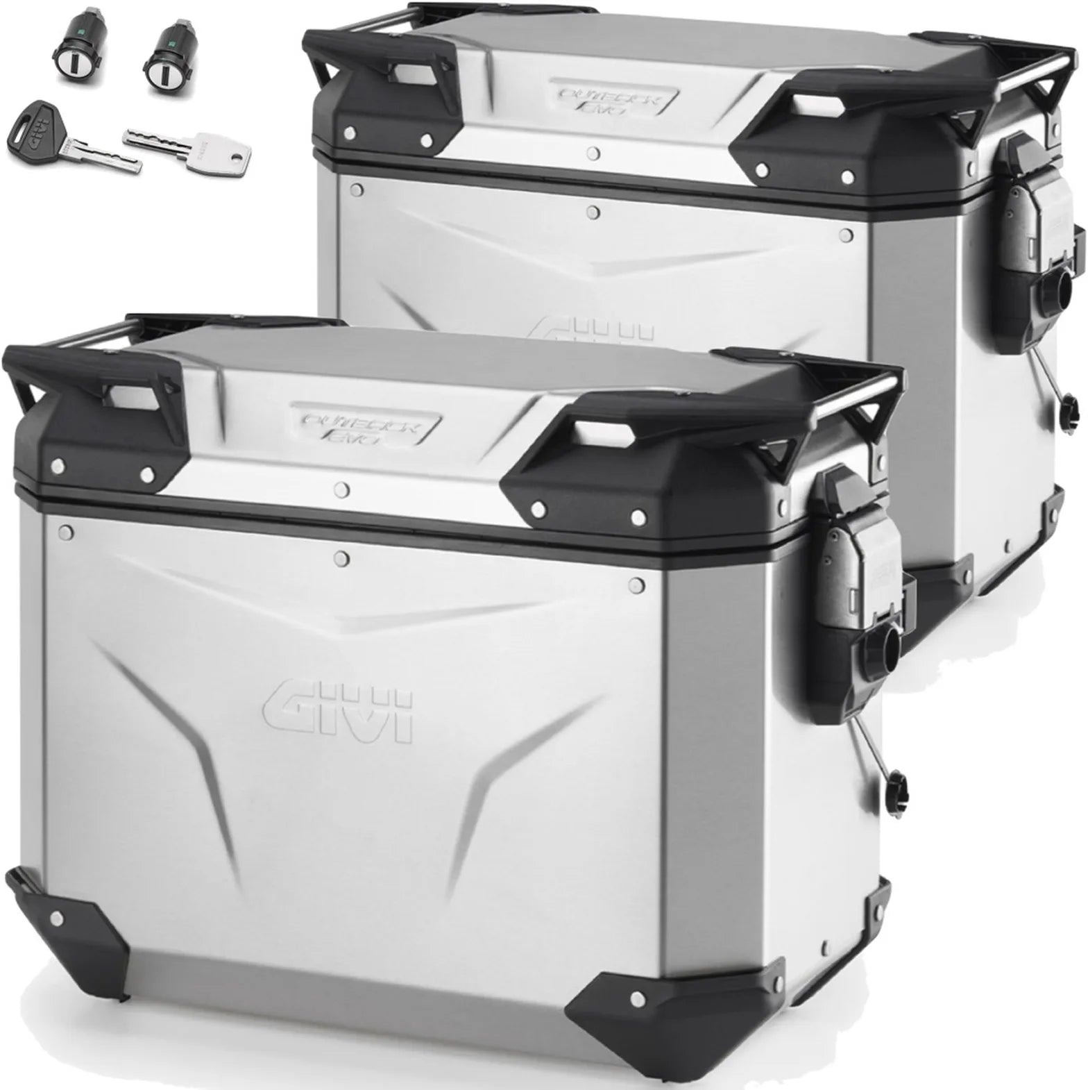 Valigie Laterali Monokey Cam-Side Trekker Outback Evo Smart Alluminio Anodizzato + Serratura 88 Lt Trekker Outback Evo Smart Alluminio Anodizzato - Givi Compatibile Con Suzuki V-Strom 1050 De (2023)