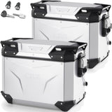 Monokey Cam-Side Trekker Outback Evo Smart Aluminium Side Cases + Locks - 88 Lt Givi Trekker Outback Evo Smart Aluminium Silber Size 44+44 = 88 Lt.