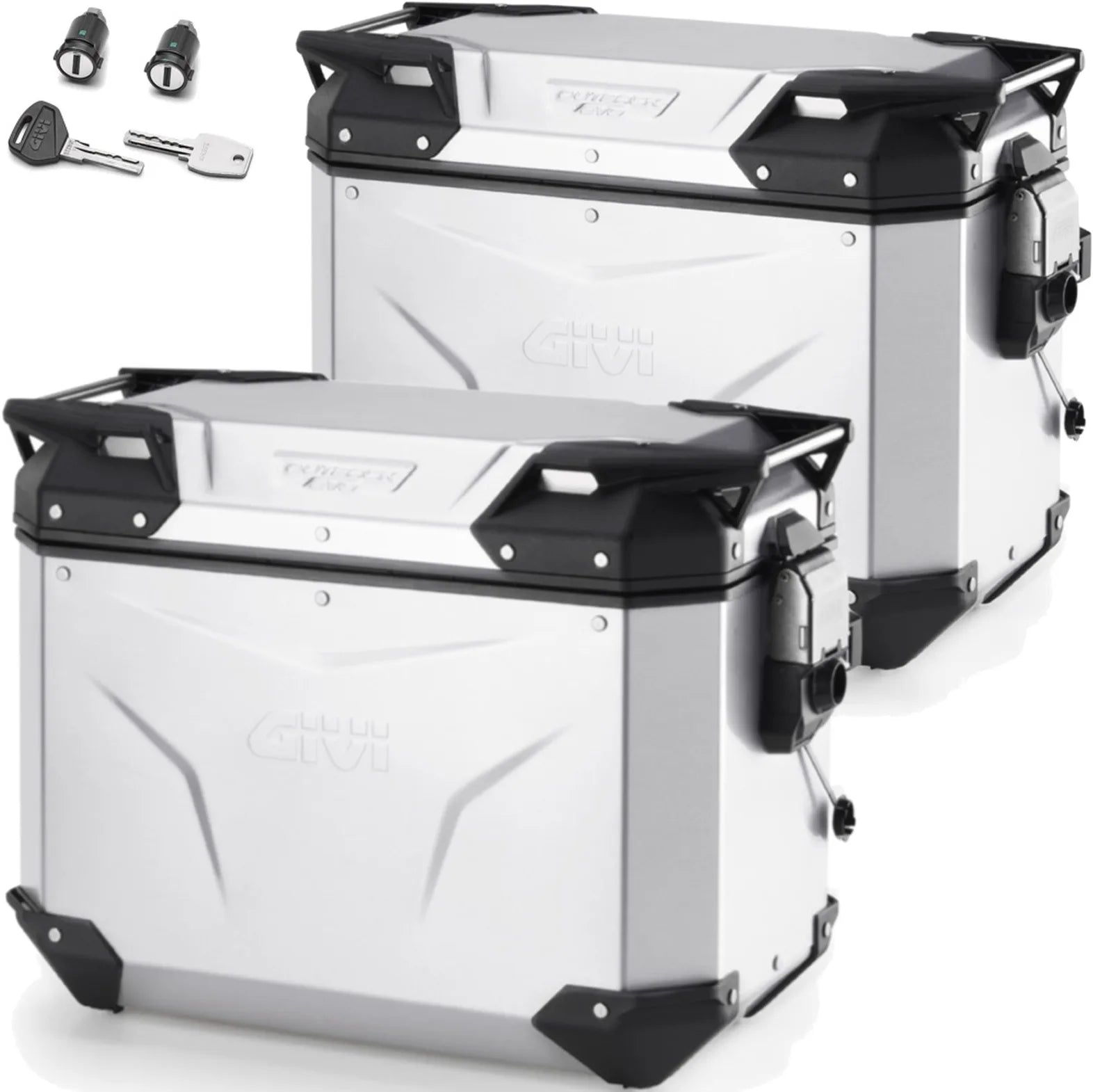 Valigie Laterali Monokey Cam-Side Trekker Outback Evo Smart Alluminio + Serratura 88 Lt Trekker Outback Evo Smart Alluminio - Givi Compatibile Con Voge Valico 900 Dsx (2024)