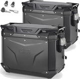 Monokey Cam-Side Trekker Outback Evo Smart Black Aluminium Side Cases + Locks - 88 Lt Trekker Outback Evo Smart Aluminium - Givi Compatible With Ktm 1050 Adventure (2015-2016)
