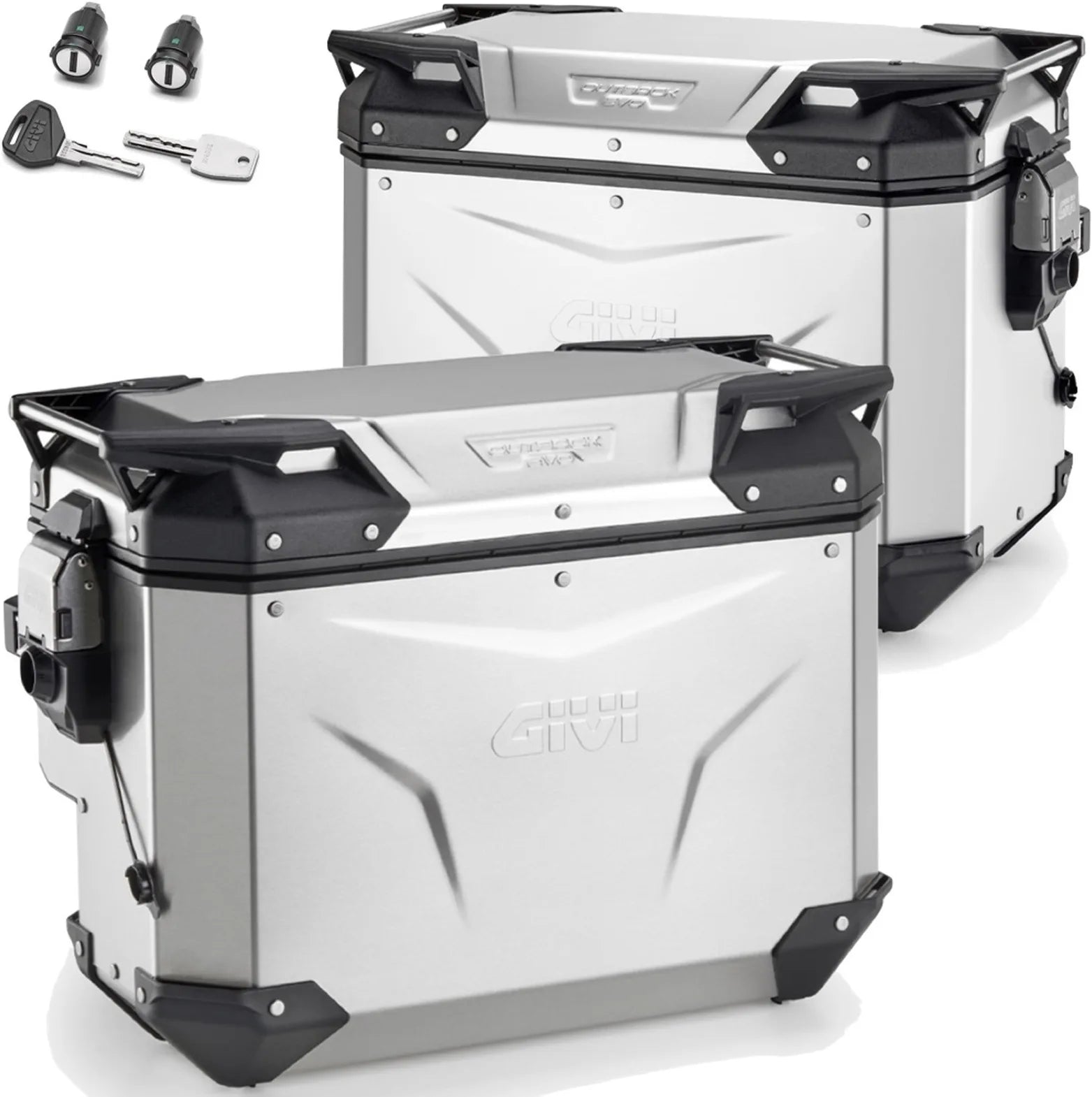 Valigie Laterali Monokey Cam-Side Trekker Outback Evo Smart Alluminio Anodizzato + Serratura Dx Scantonata 88 Lt Trekker Outback Evo Smart Alluminio Anodizzato - Givi Compatibile Con Benelli Trk 702 (2023-2024)
