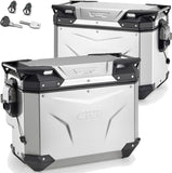Valigie Laterali Monokey Cam-Side Trekker Outback Evo Smart Alluminio Anodizzato + Serratura Dx Scantonata 88 Lt Trekker Outback Evo Smart Alluminio Anodizzato - Givi Compatibile Con Bmw R 1200 Gs Adventure (2014-2018)