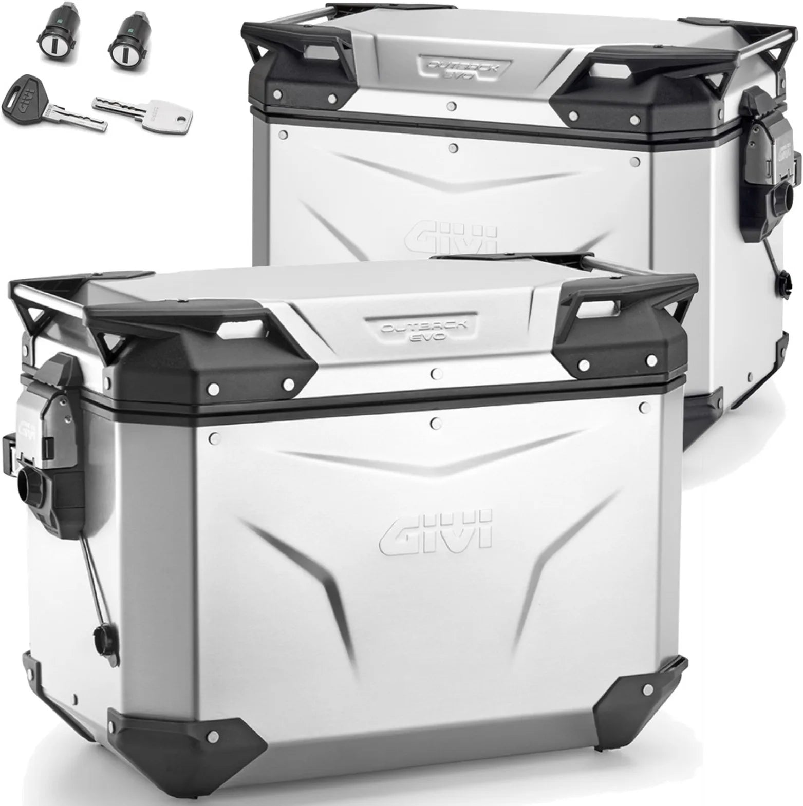 Valigie Laterali Monokey Cam-Side Trekker Outback Evo Smart Alluminio Anodizzato + Serratura 96 Lt Trekker Outback Evo Smart Alluminio Anodizzato - Givi Compatibile Con Ktm 1290 Super Adventure T (2017)