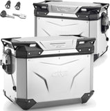 Monokey Cam-Side Trekker Outback Evo Smart Aluminium Side Cases + Locks - 96 Lt Trekker Outback Evo Smart Aluminium - Givi Compatible With Ktm 1290 Super Adventure T (2017)