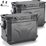 Monokey Cam-Side Trekker Outback Evo Smart Black Aluminium Side Cases + Locks - 96 Lt Trekker Outback Evo Smart Aluminium - Givi Compatible With Triumph Tiger 1200 Explorer (2016-2017)