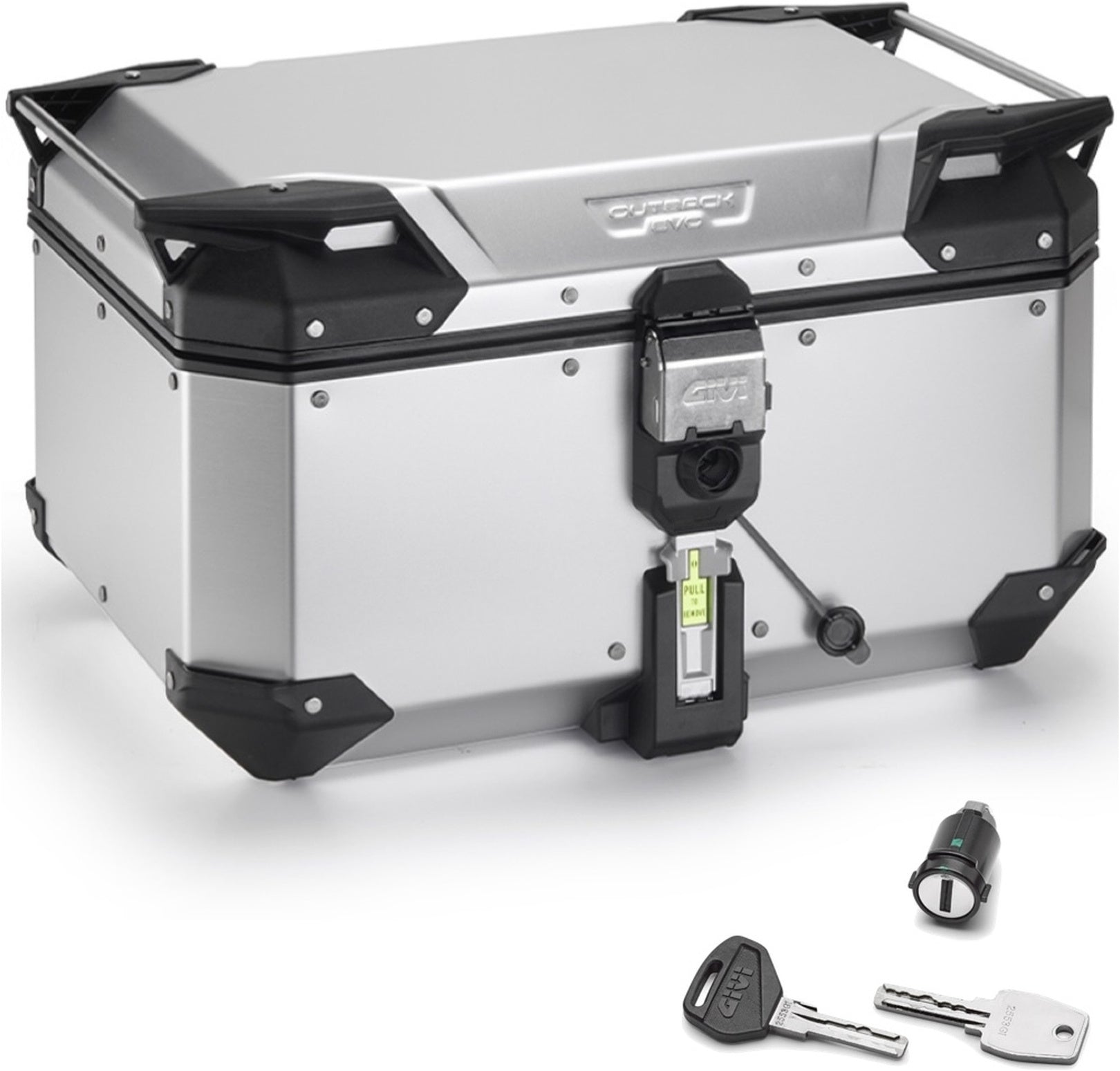 Monokey Trekker Outback Evo Smart Anodized Aluminium Top Case - 58 Lt Trekker Outback Evo Smart Anodized Aluminium - Givi Compatible With Sym Joymax 300 Z (2019-2020)