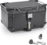 Monokey Trekker Outback Evo Smart Black Aluminium Top Case - 58 Lt Trekker Outback Evo Smart Aluminium - Givi Compatible With Sym Max Sym 400 (2021-2024)