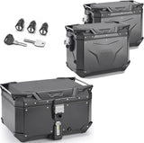 Bauletto + Valigie Laterali Trekker Outback Evo Smart Alluminio Nero 154 Lt Trekker Outback Evo Smart Alluminio - Givi Compatibile Con Honda Crf 1000 L Africa Twin Adventure Sports (2018-2019)